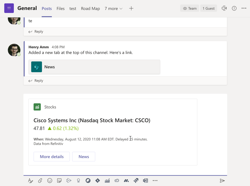 Meeting invite shared as a message attachment in Microsoft Teams