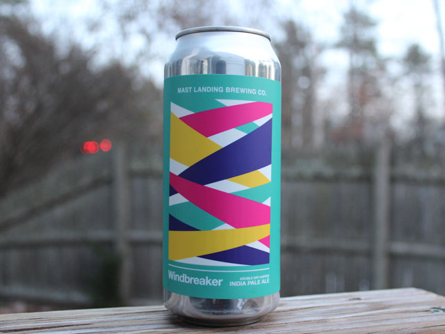 Windbreaker, a Double Dry-Hopped IPA brewed by Mast Landing Brewing Company