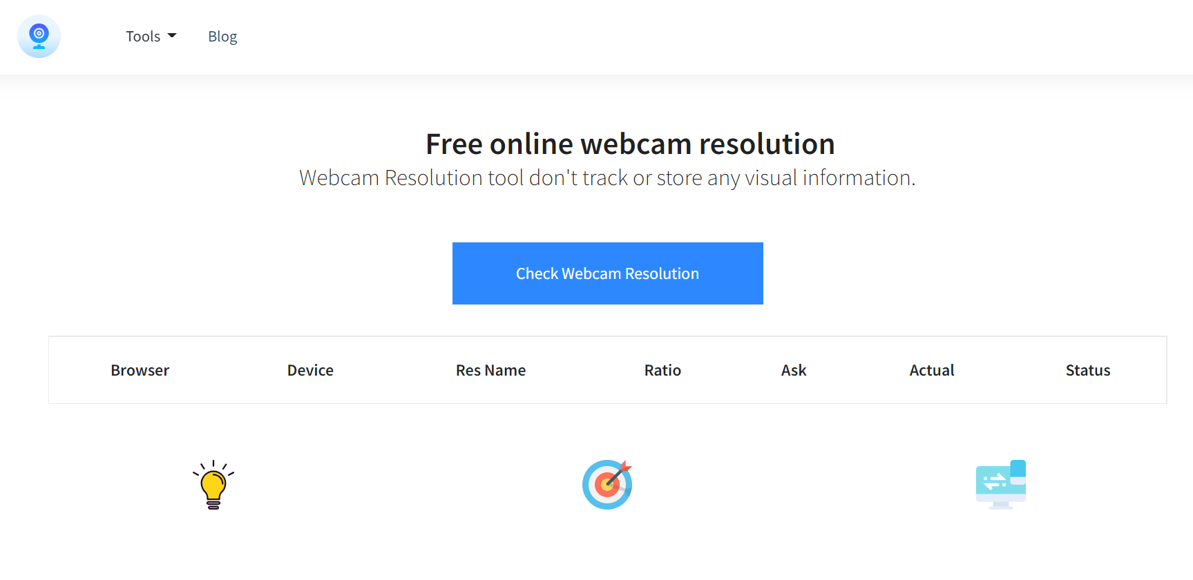 check webcam resolution