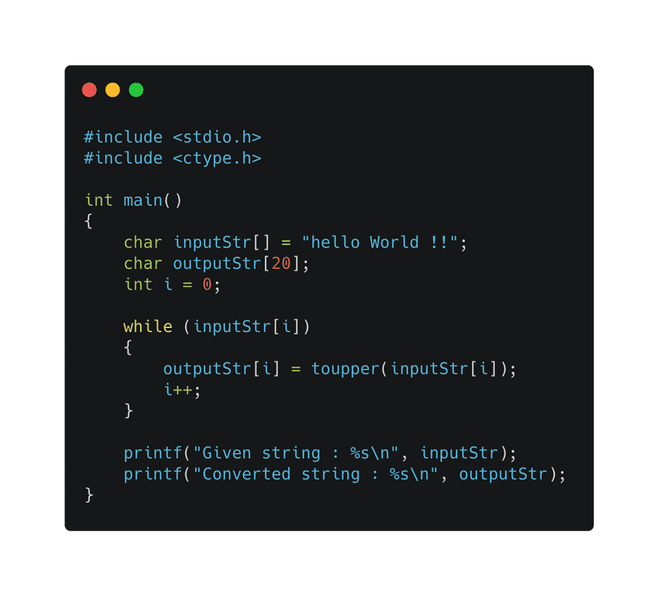 C toUpper() method explanation with example - CodeVsColor