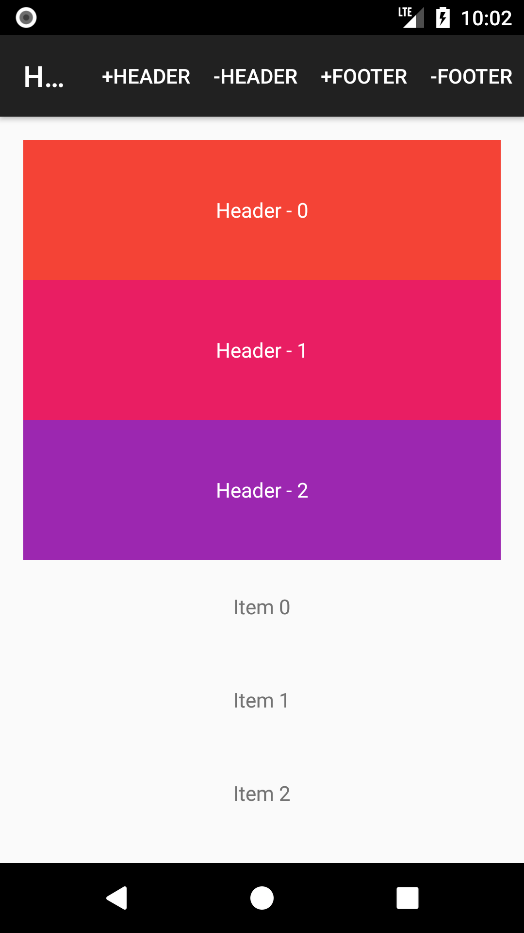 Screenshot 2 - Header/Footer (Add/Remove items)