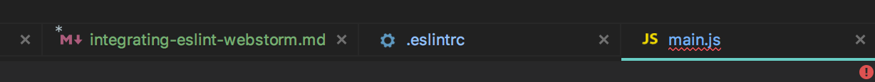 ESLint highlight error in file name