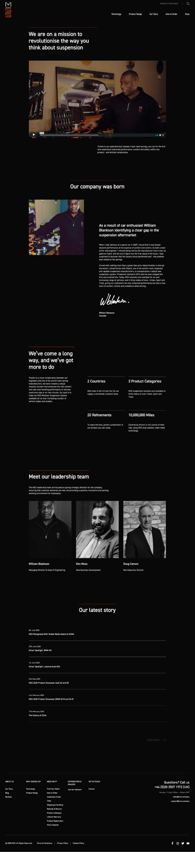 Second screenshot of MSS website