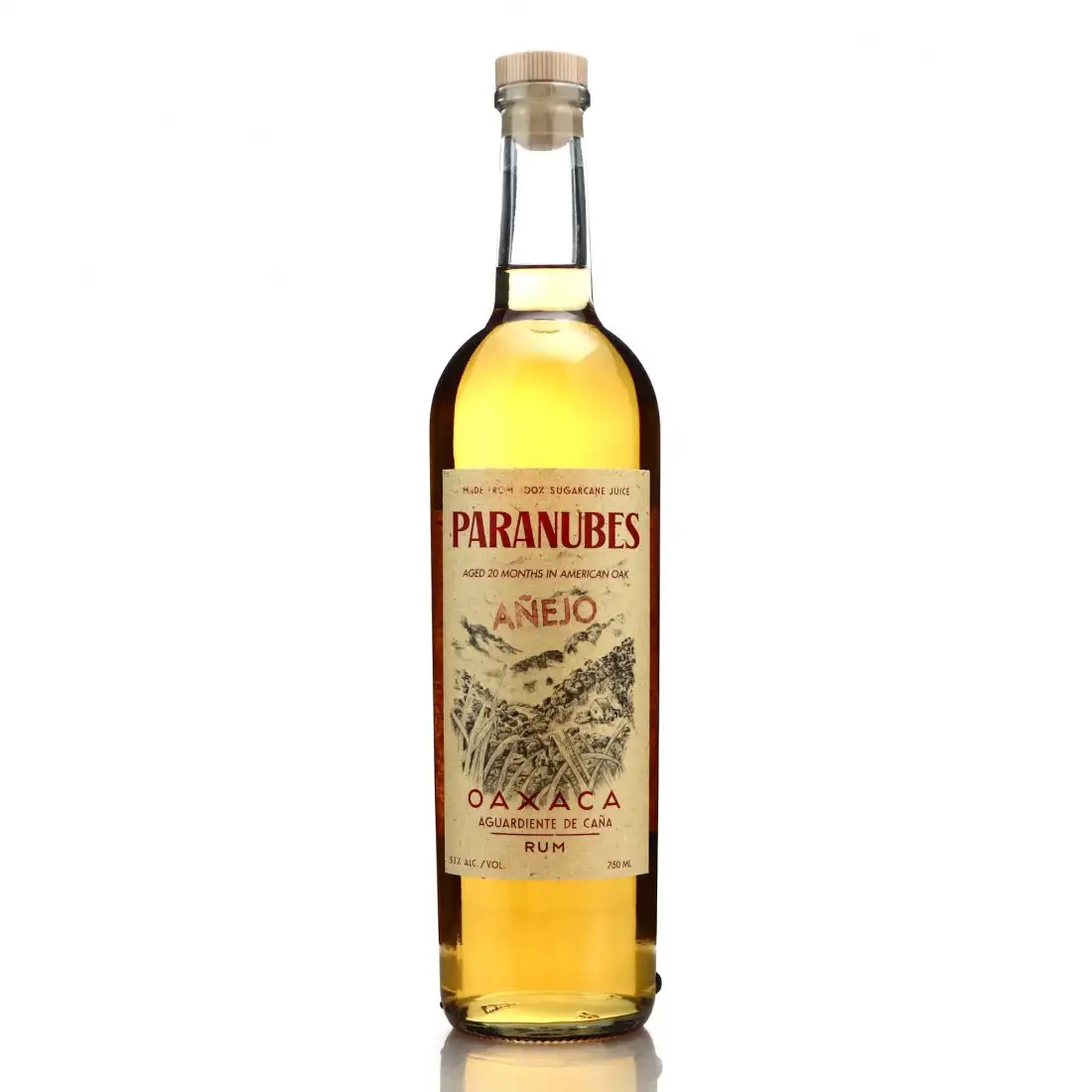 Image of the front of the bottle of the rum Paranubes Oaxaca Añejo Rum Limited Edition