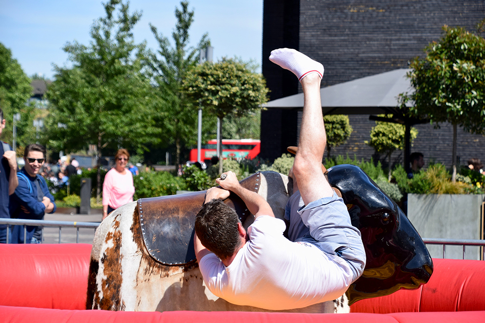 falling off the bull