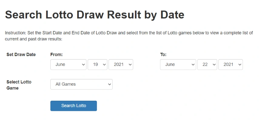 The Search Lotto Form