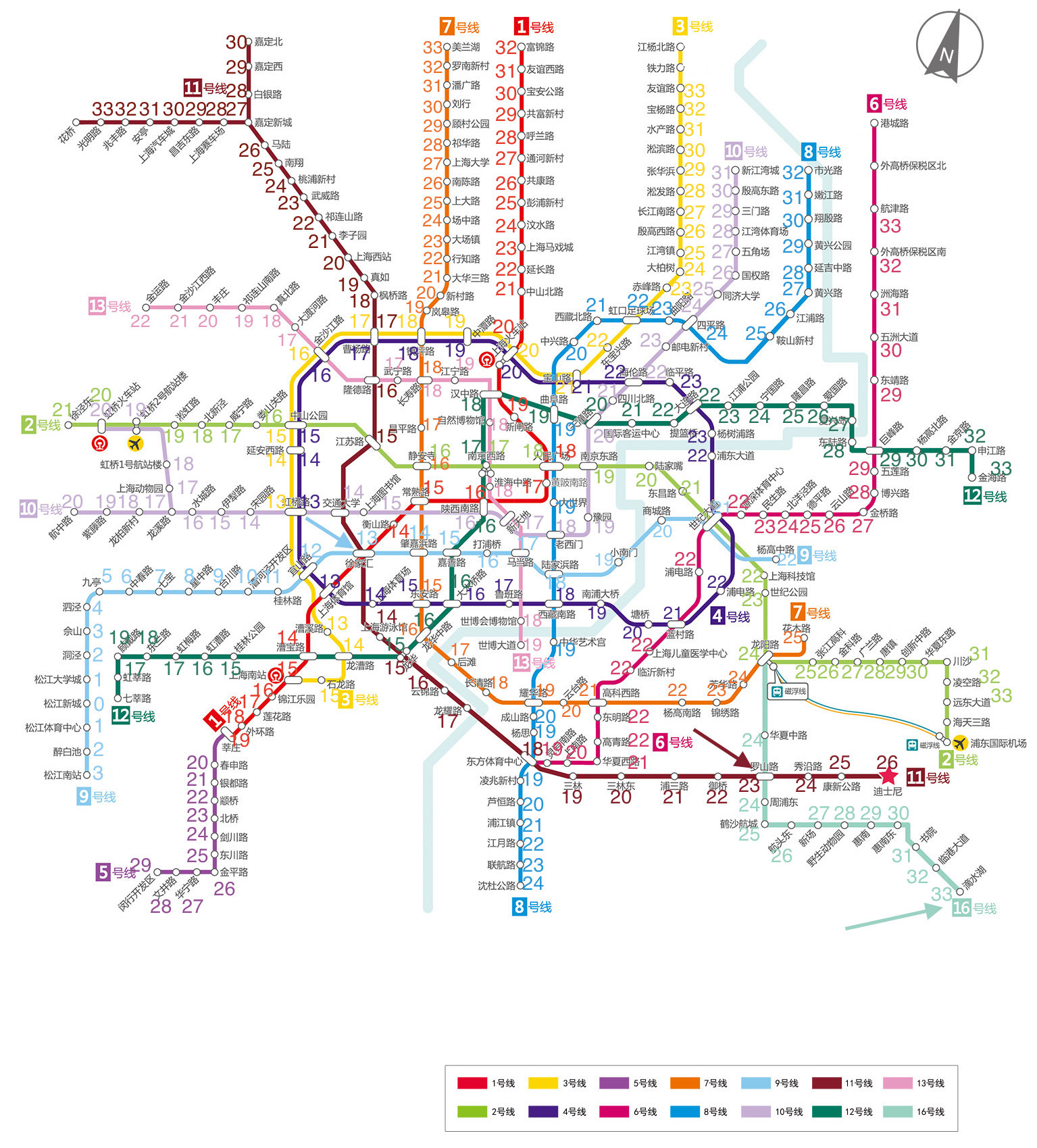 上海地铁图：距离33