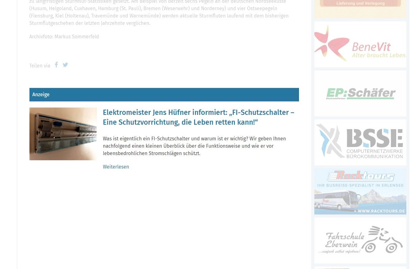 Promoted partner content at the bottom of an article by Markus.