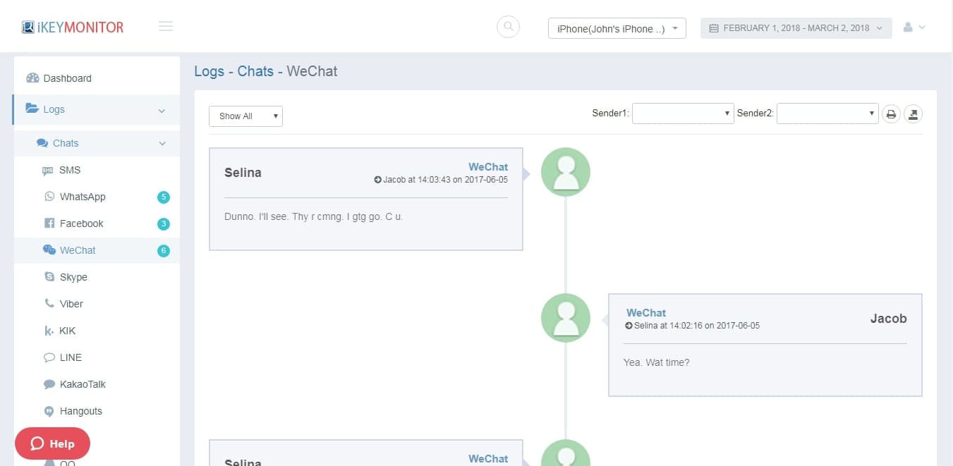 How To Tracker iPhone & Android phones (iKeyMonitor Demo supports monitoring WeChat messages on the target iOS and Android devices.)