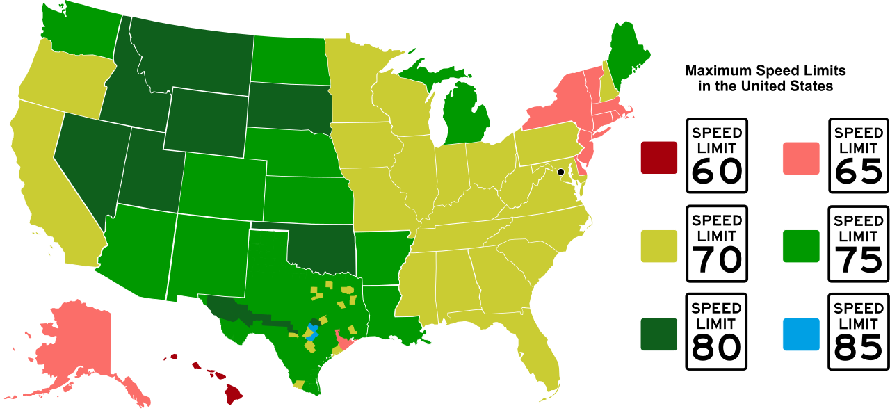 Speed limits of the USA