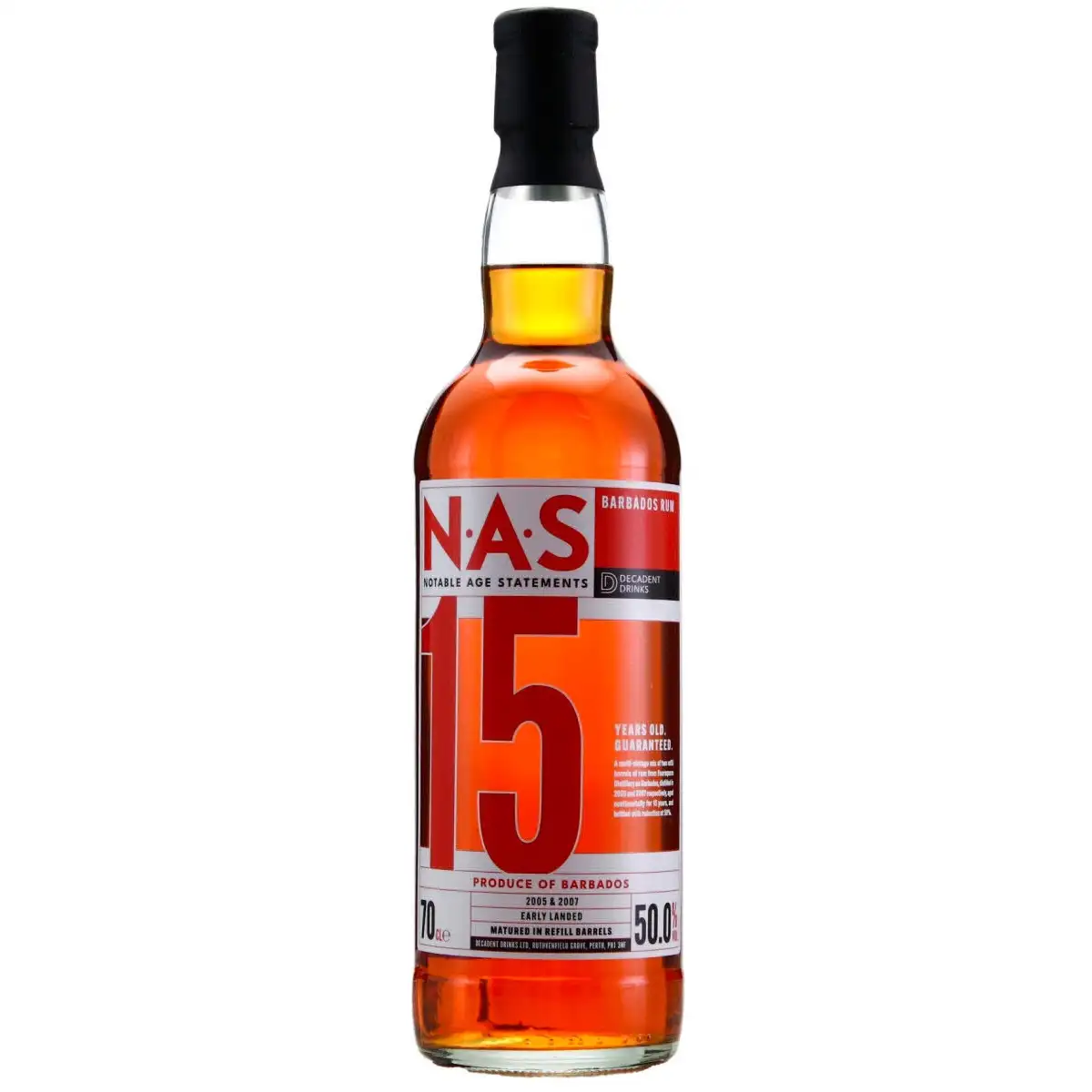 Image of the front of the bottle of the rum Rum Sponge NAS 15 (2005 & 2007)