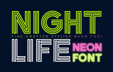 Nightlife Decorative Neon Font images/promo_Nightlife_1.jpg