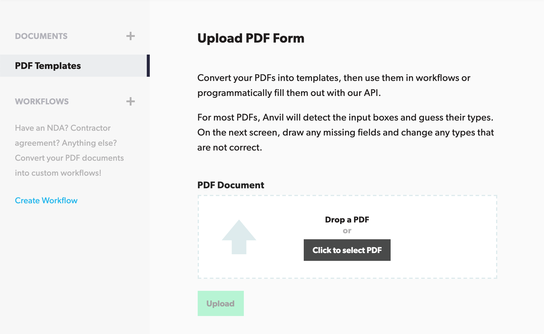 Uploading a PDF Form