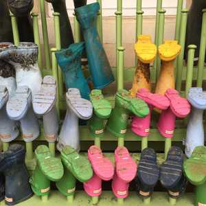 Well-heeled wellies #cowleymanor #placemaking #colour #boots #rain #hospitality #cotswolds