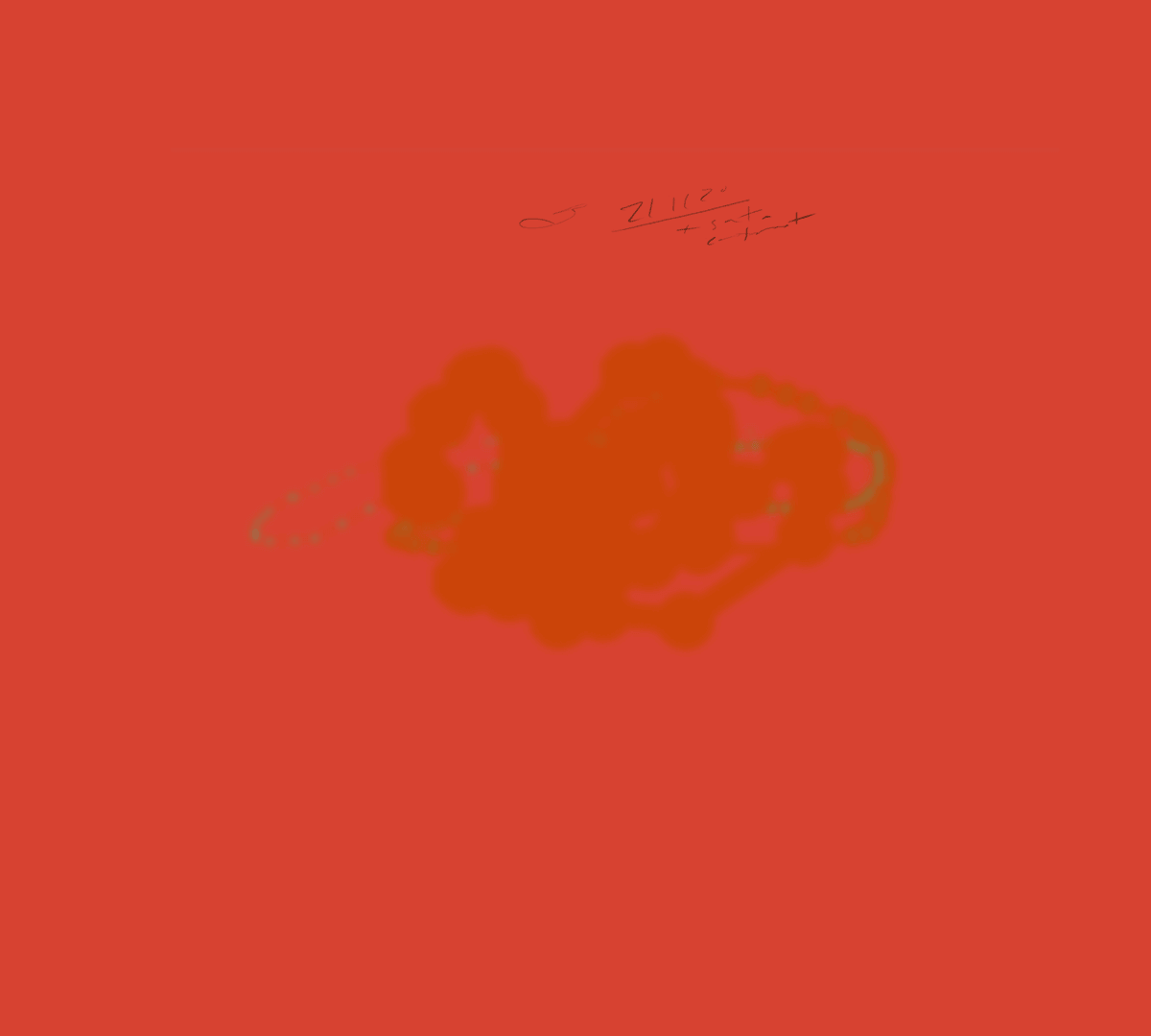 Warm browser painting in Rothko sherbert on deep red background.