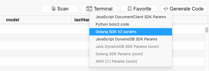 Golang DynamoDB Query code generation using Dynobase