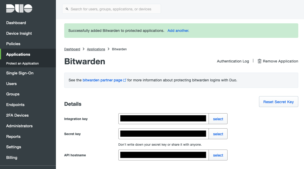 Bitwarden Application page