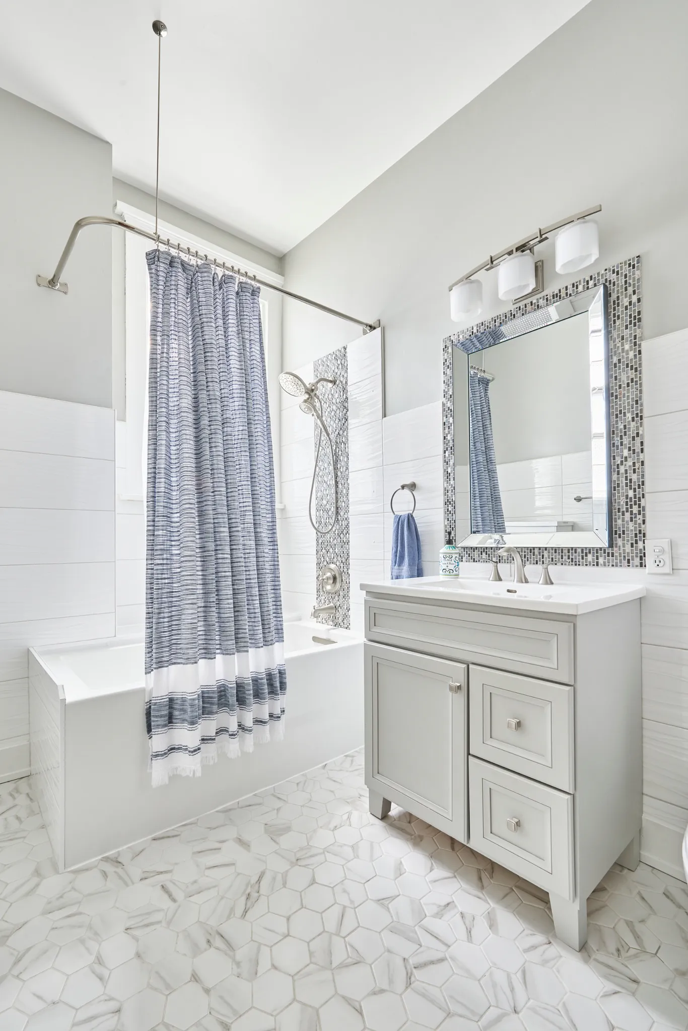 Scottsdale, AZ bathroom - White vanity and tile