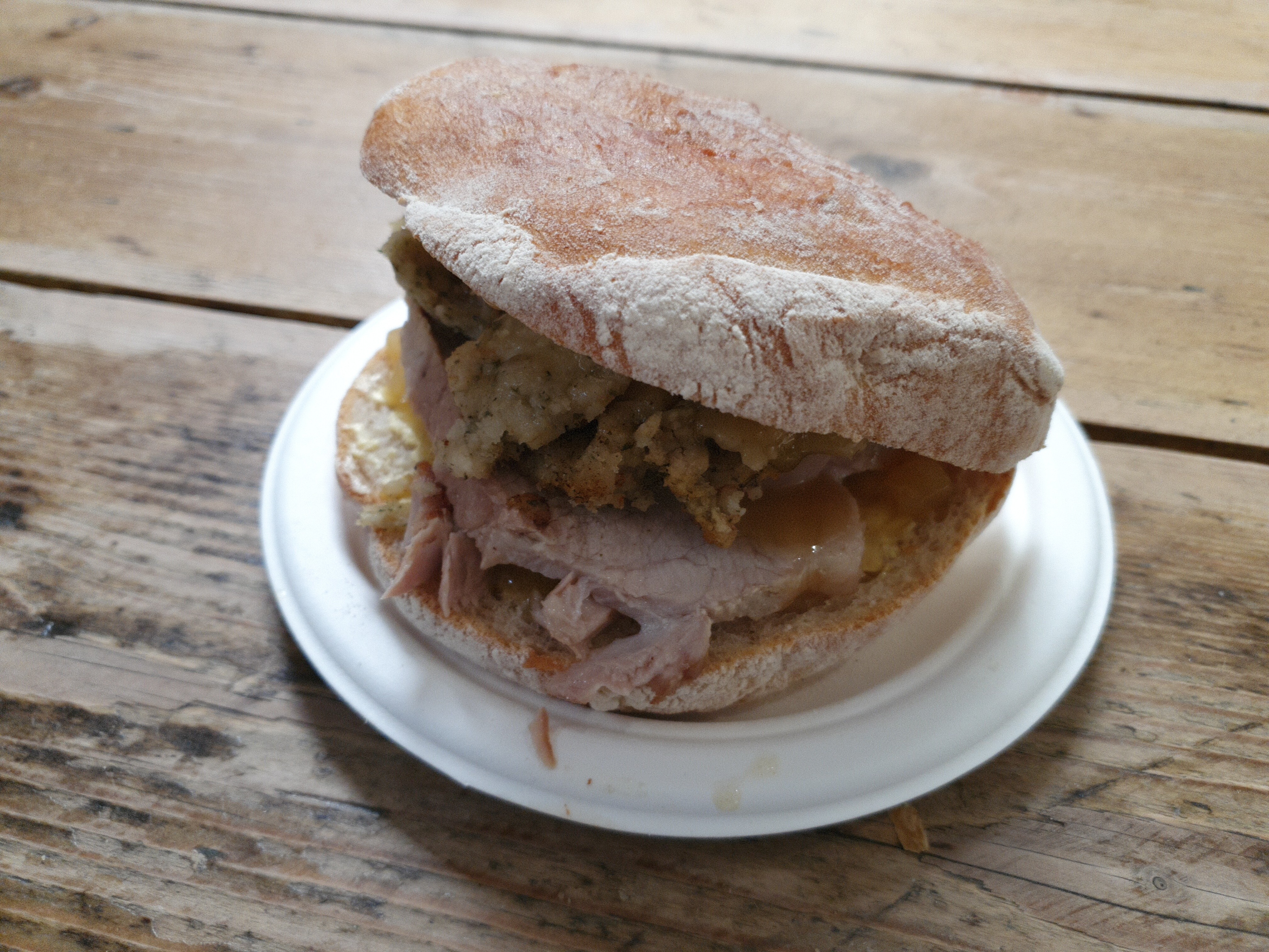 A roast pork sandwich