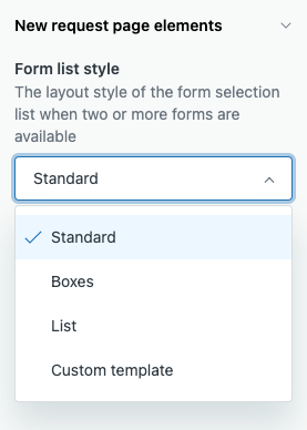 Form list style theme setting