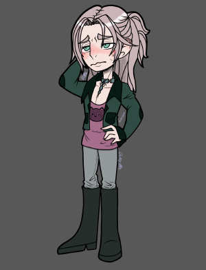 Embarrassed Luka scratching his head, fanart by Dally.