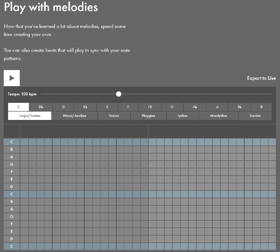 Ableton&rsquo;s site is filled with content and interactive tools.