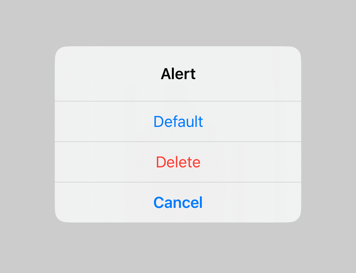 Cancel button in Alert.