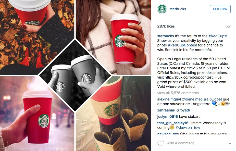Starbucks giveaway campaign