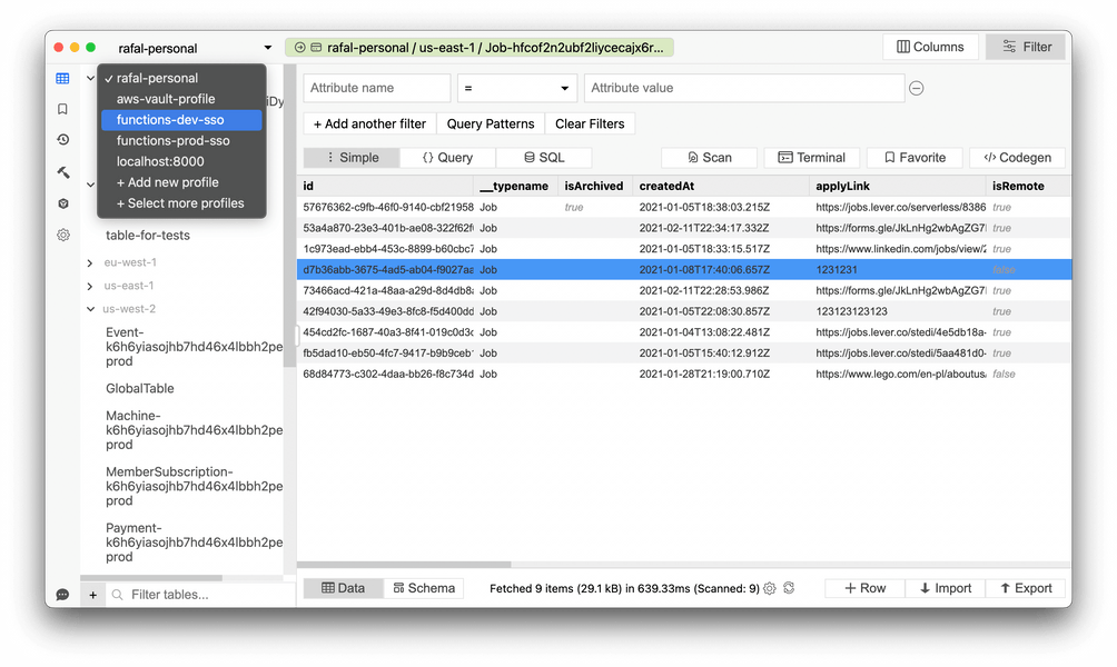 Dynobase - Professional DynamoDB GUI Client