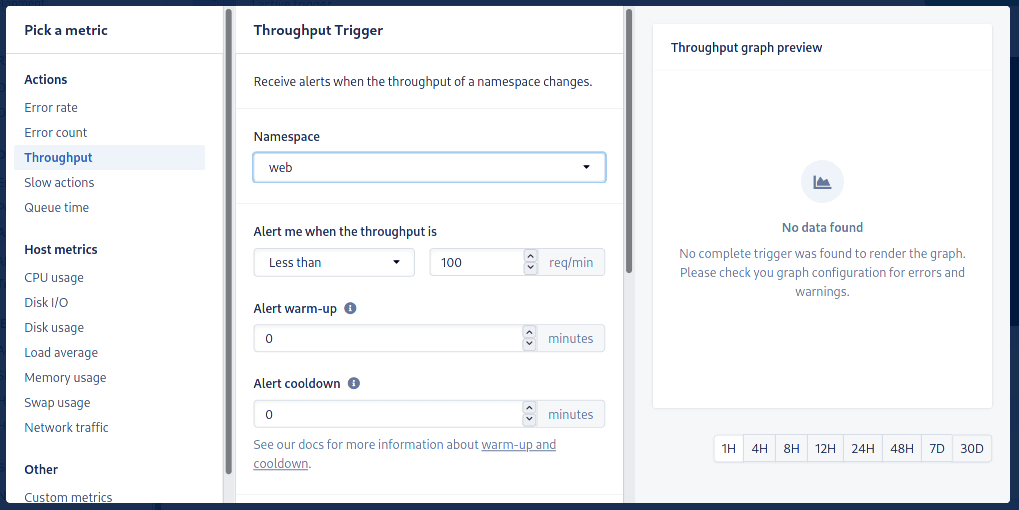 Creating a new trigger for the web namespace