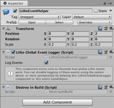 Litho Event Helper Object
