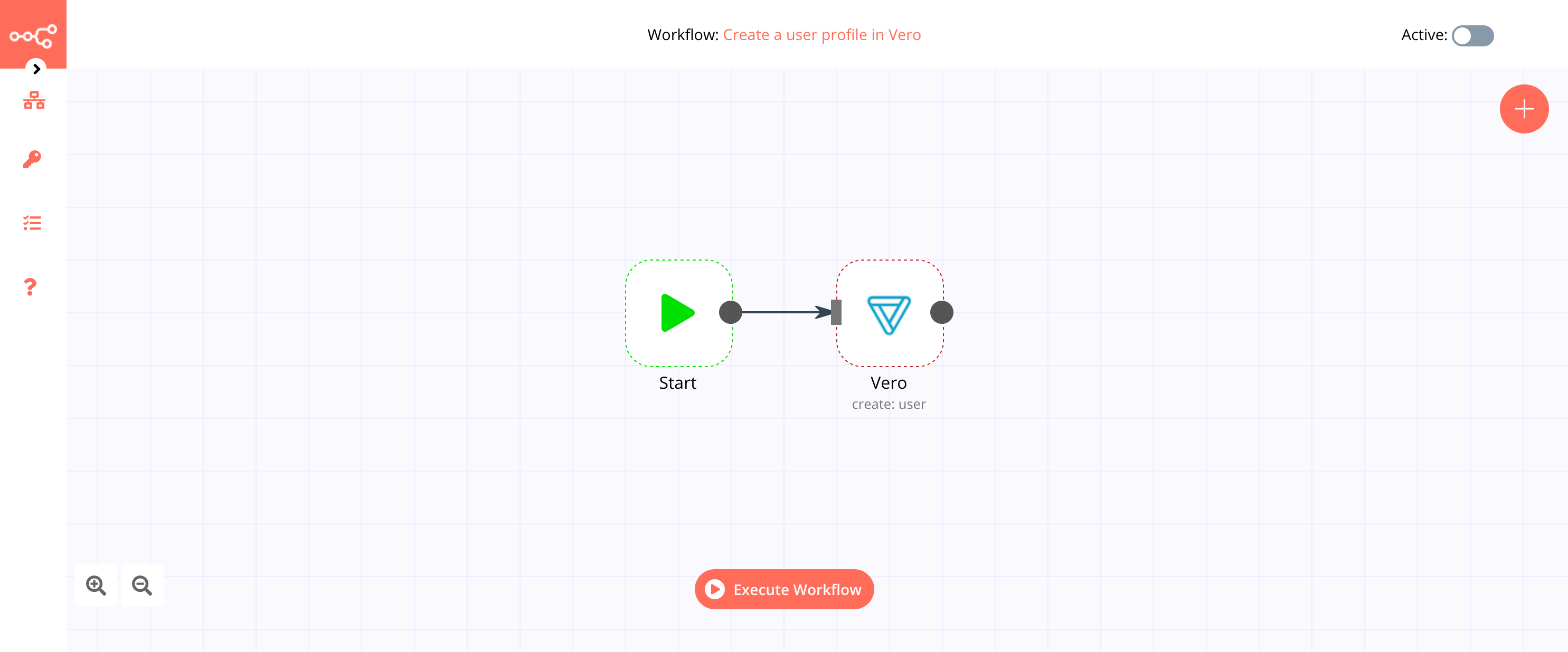 A workflow with the Vero node