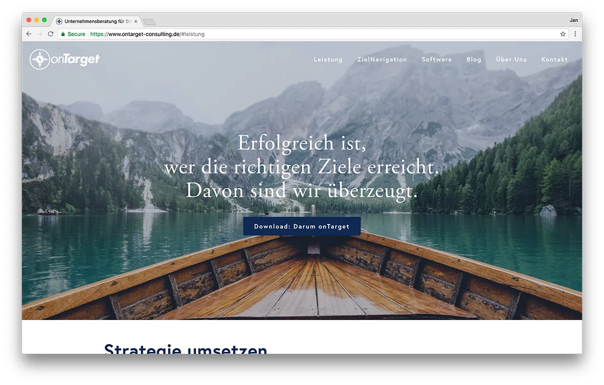 KreativBomber Webdesign Freiburg Projekt onTarget-Consulting - Startseite