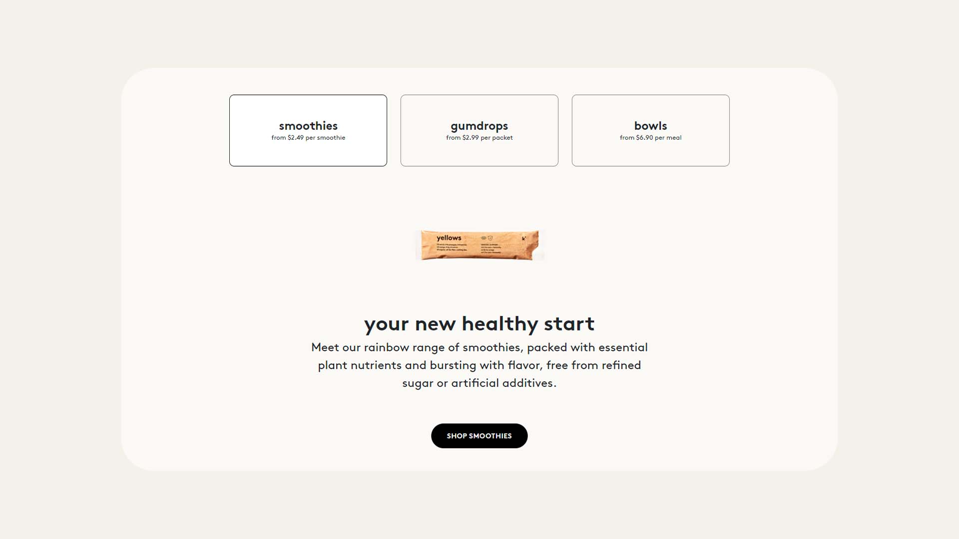 Kencko healthy food and smoothies subscription website
