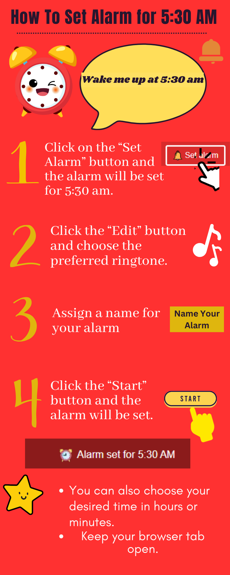 An Easy-to-Use Wake Me Up at 5:30 AM Online Alarm Setter