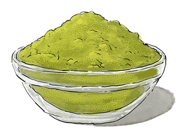 Illustration of a bowl of Matcha Powder