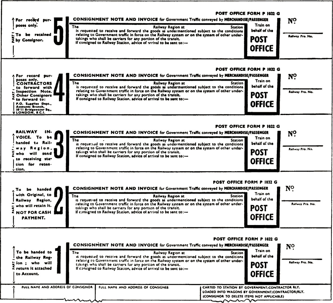 Copies of a form distinguished by bold numbers. The serial number of the set is repeated on these five forms. All copies printed throughout in black in