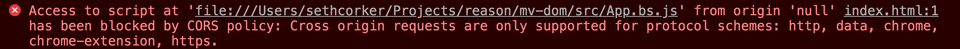 A common browser error when developing without a server A common browser error when developing without a server