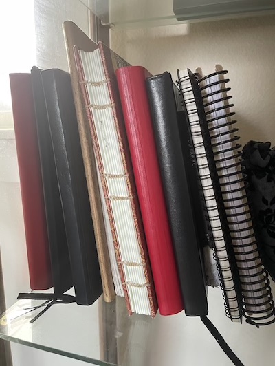 Bookshelf of old journals