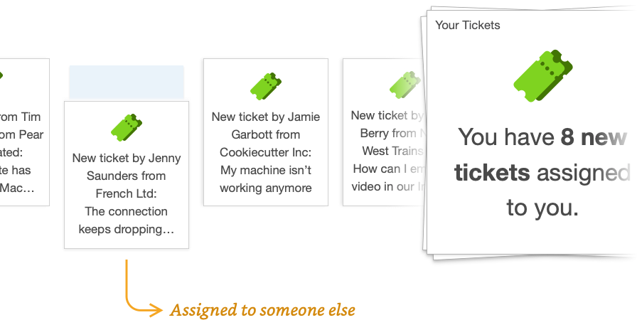 Digital Assistant's push notifications update regularly based on the freshest data, so you'll always see a current view