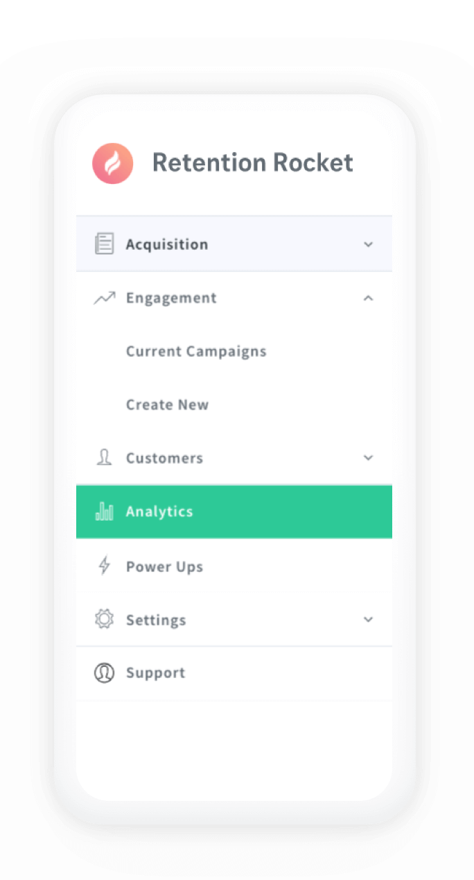 Retention Rocket mobile screen