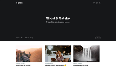 Screenshot of a page created with Gatsby Starter Ghost