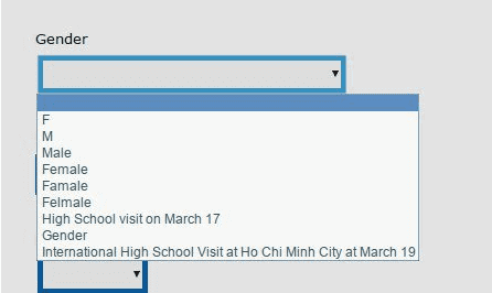 Gender: High School visit on March 17