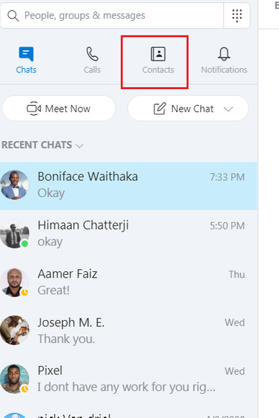 how to delete skype for business contacts