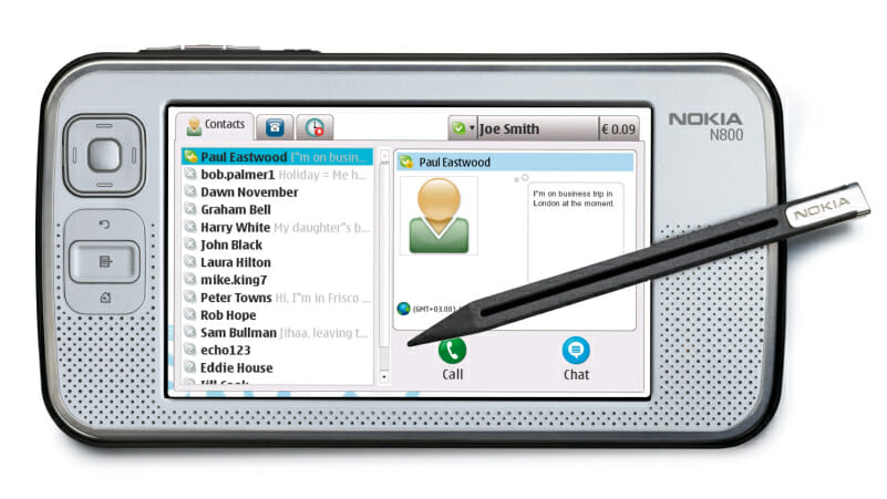 Preview of Skype for Nokia N800, designed by Mark McLaughlin for Skype.