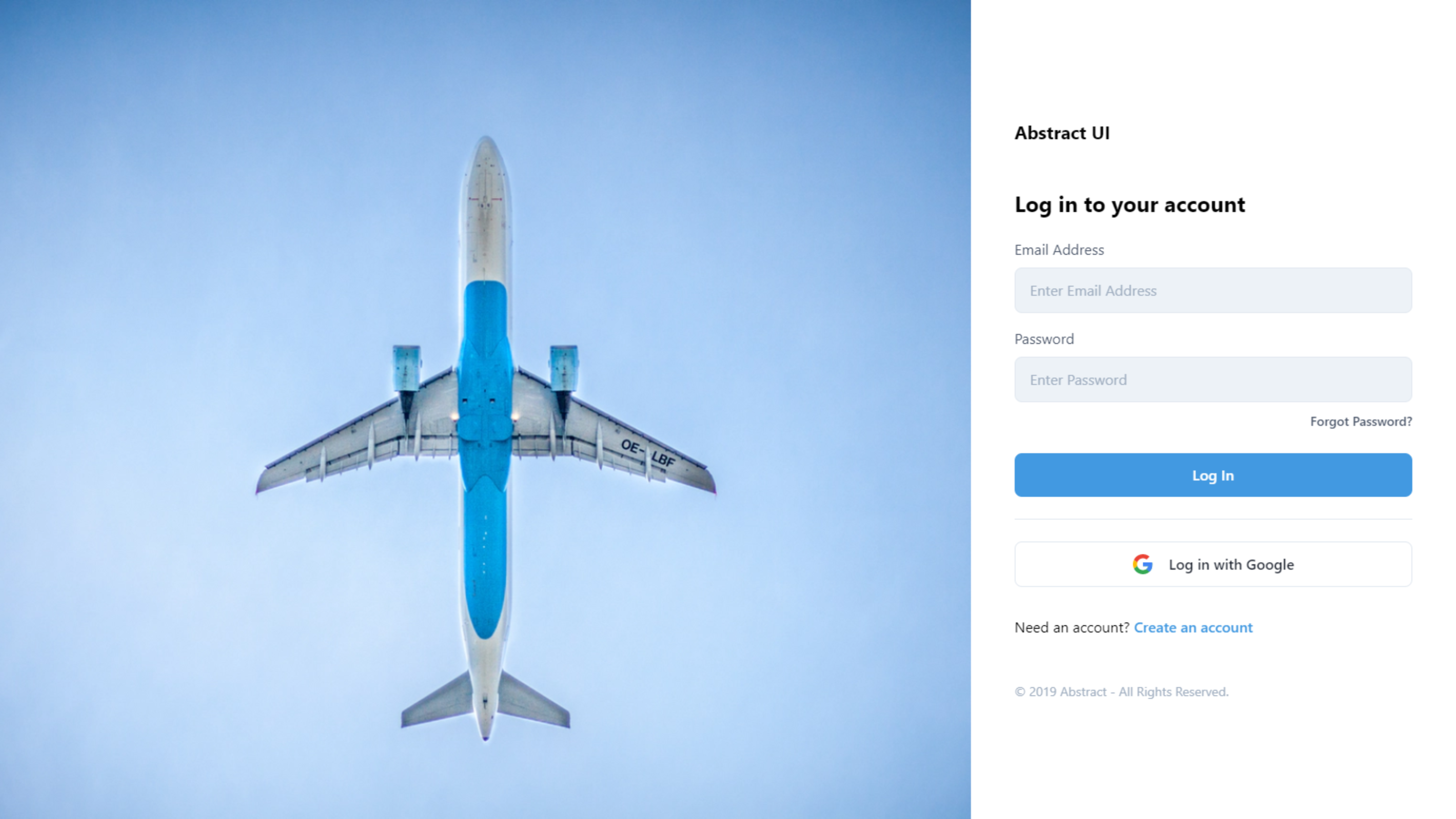 Full Screen Login Page