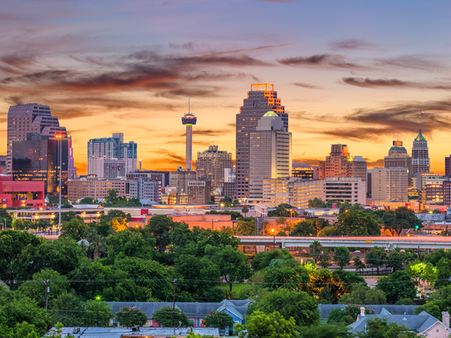 A view of the city of San Antonio, Texas