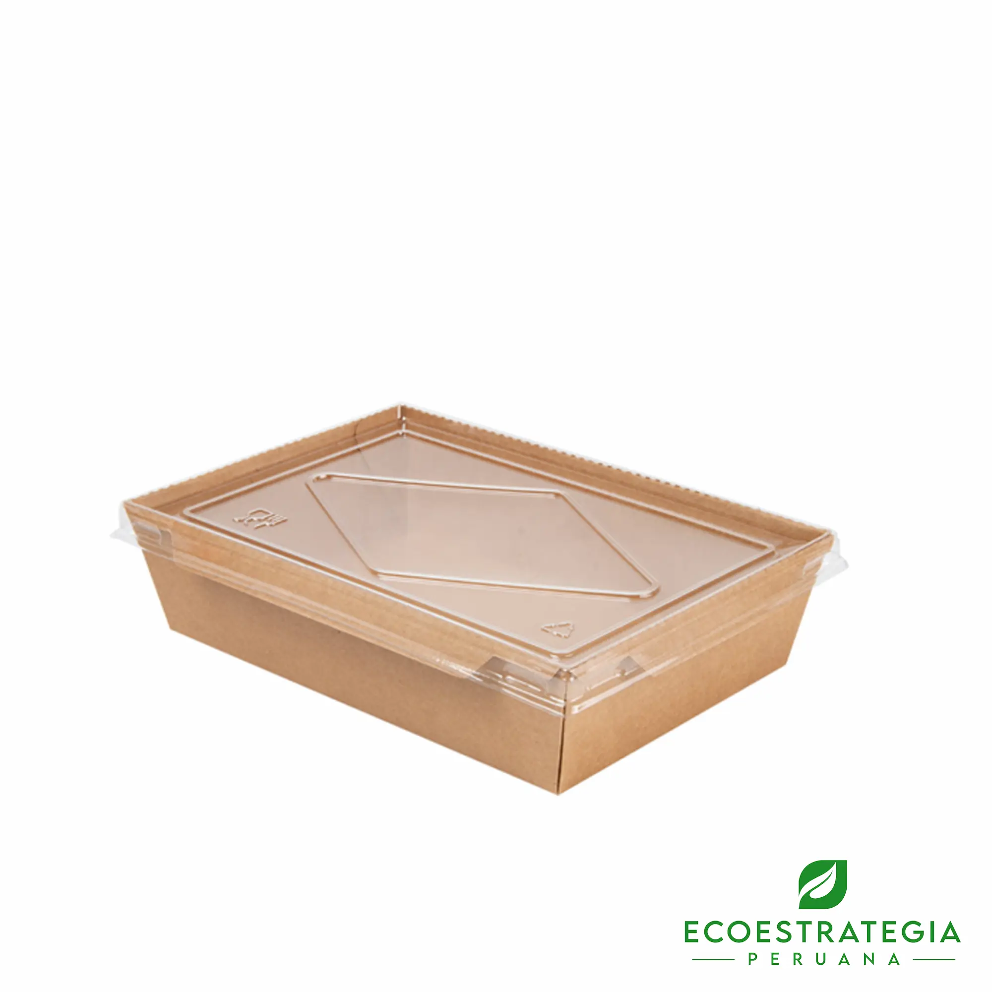 Esta bandeja biodegradable está hecho de cartón Kraft y tiene una capacidad de 900ml. Envases descartables con gramaje ideal, cotiza tus tapers ecológicos.