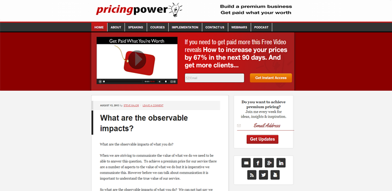 Pricing Power Website Screenshot