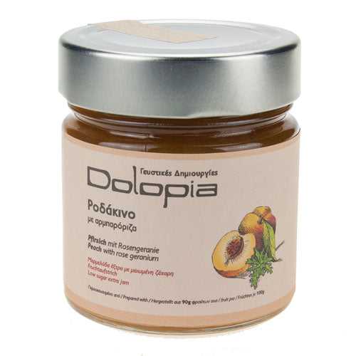 griechische-lebensmittel-griechische-produkte-pfirsichmarmelade-mit-rosengeranie-280g-dolopia